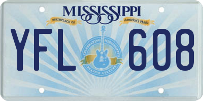 MS license plate YFL608