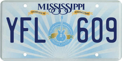 MS license plate YFL609