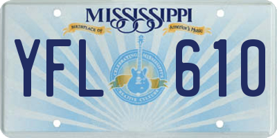 MS license plate YFL610
