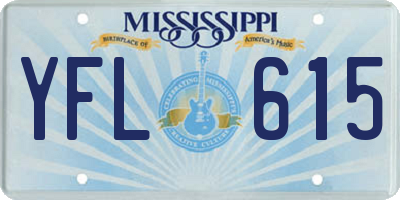 MS license plate YFL615