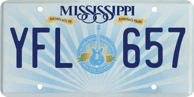 MS license plate YFL657