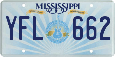 MS license plate YFL662