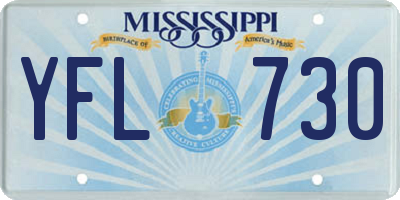 MS license plate YFL730