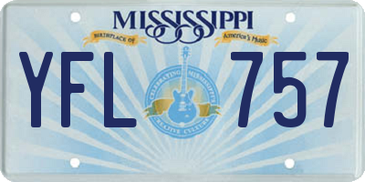MS license plate YFL757