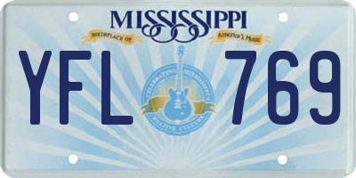 MS license plate YFL769