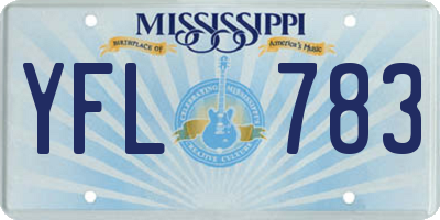MS license plate YFL783