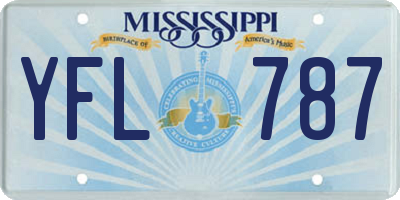 MS license plate YFL787