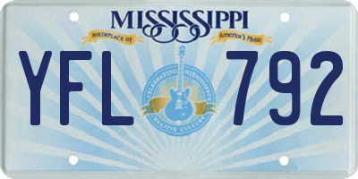 MS license plate YFL792