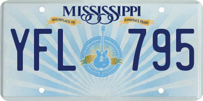 MS license plate YFL795