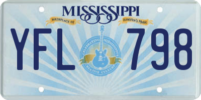 MS license plate YFL798