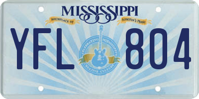 MS license plate YFL804