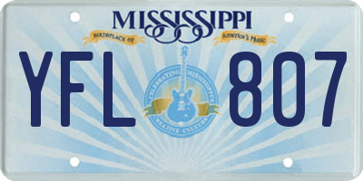 MS license plate YFL807