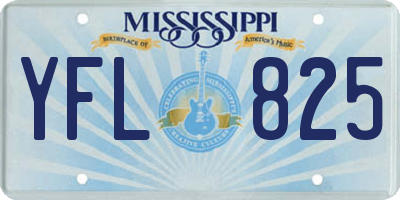 MS license plate YFL825