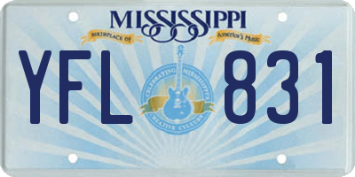 MS license plate YFL831