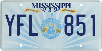 MS license plate YFL851