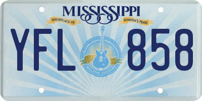MS license plate YFL858