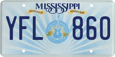 MS license plate YFL860