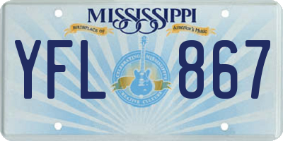 MS license plate YFL867