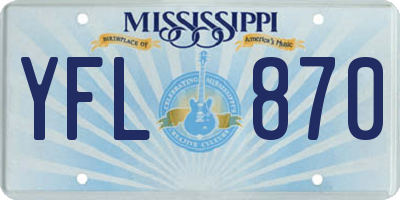 MS license plate YFL870