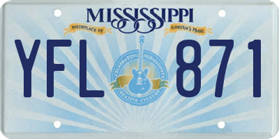 MS license plate YFL871