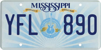 MS license plate YFL890