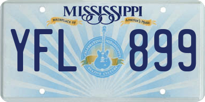 MS license plate YFL899