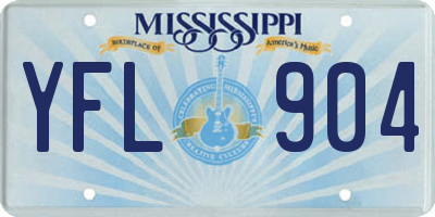 MS license plate YFL904