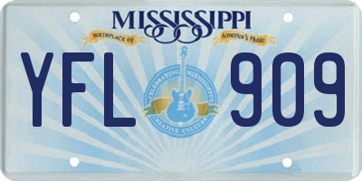MS license plate YFL909