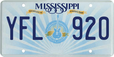 MS license plate YFL920