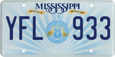 MS license plate YFL933