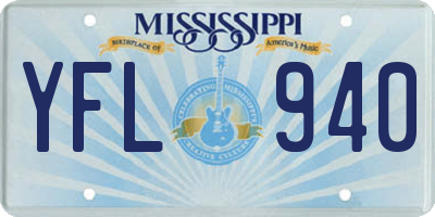 MS license plate YFL940