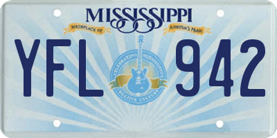 MS license plate YFL942