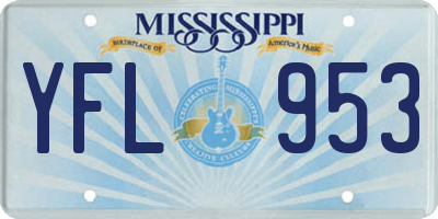 MS license plate YFL953