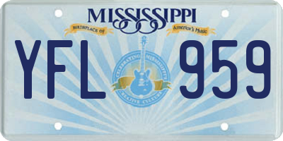 MS license plate YFL959