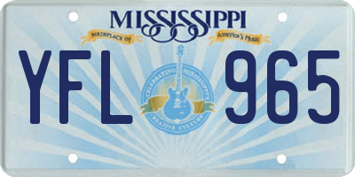 MS license plate YFL965
