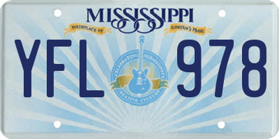 MS license plate YFL978