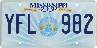 MS license plate YFL982
