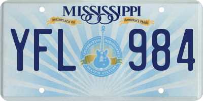 MS license plate YFL984