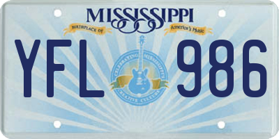 MS license plate YFL986