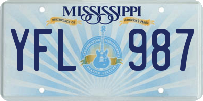 MS license plate YFL987