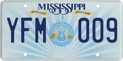 MS license plate YFM009