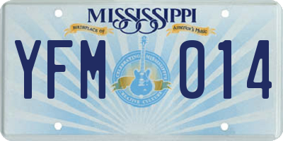 MS license plate YFM014
