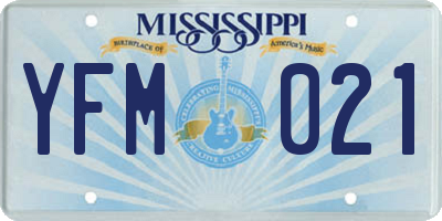 MS license plate YFM021