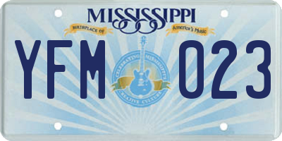 MS license plate YFM023