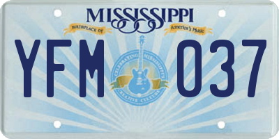 MS license plate YFM037