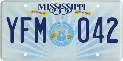 MS license plate YFM042