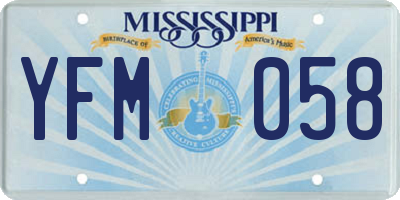 MS license plate YFM058