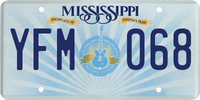 MS license plate YFM068