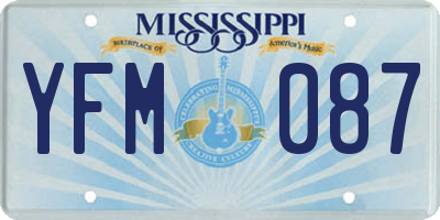 MS license plate YFM087
