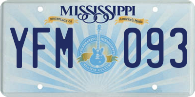 MS license plate YFM093